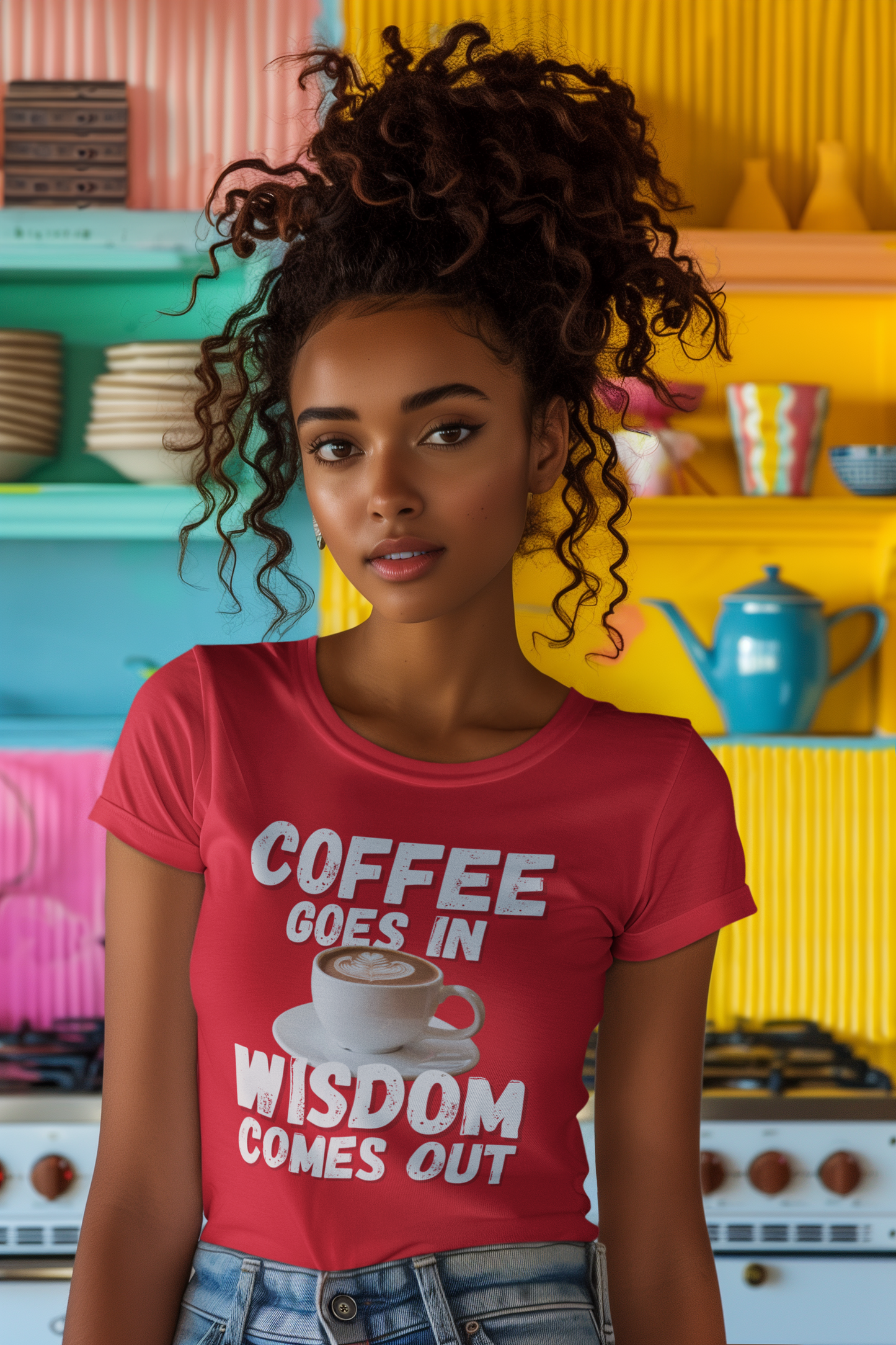 "Coffee Goes In. Wisdom Comes Out" - T-Shirt (LT)