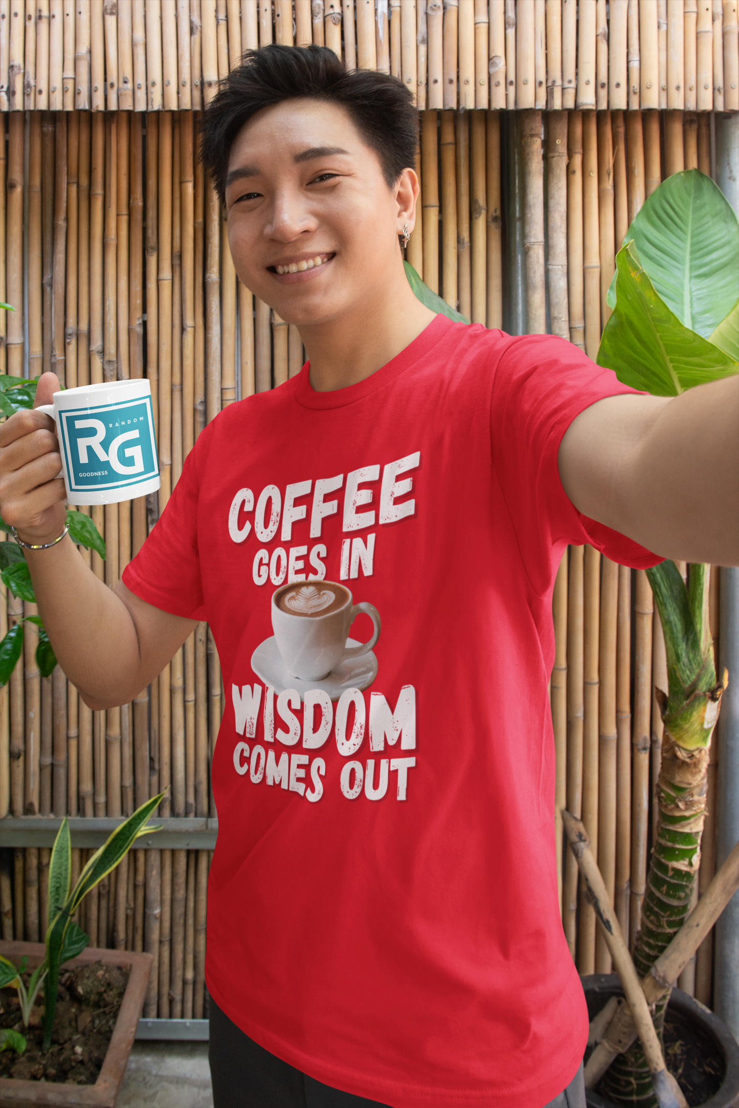 "Coffee Goes In. Wisdom Comes Out" - T-Shirt (LT)