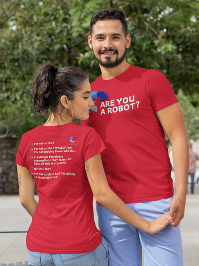 "Are you a Robot?" (Borg Version) T-Shirt (LT)(Print both sides)