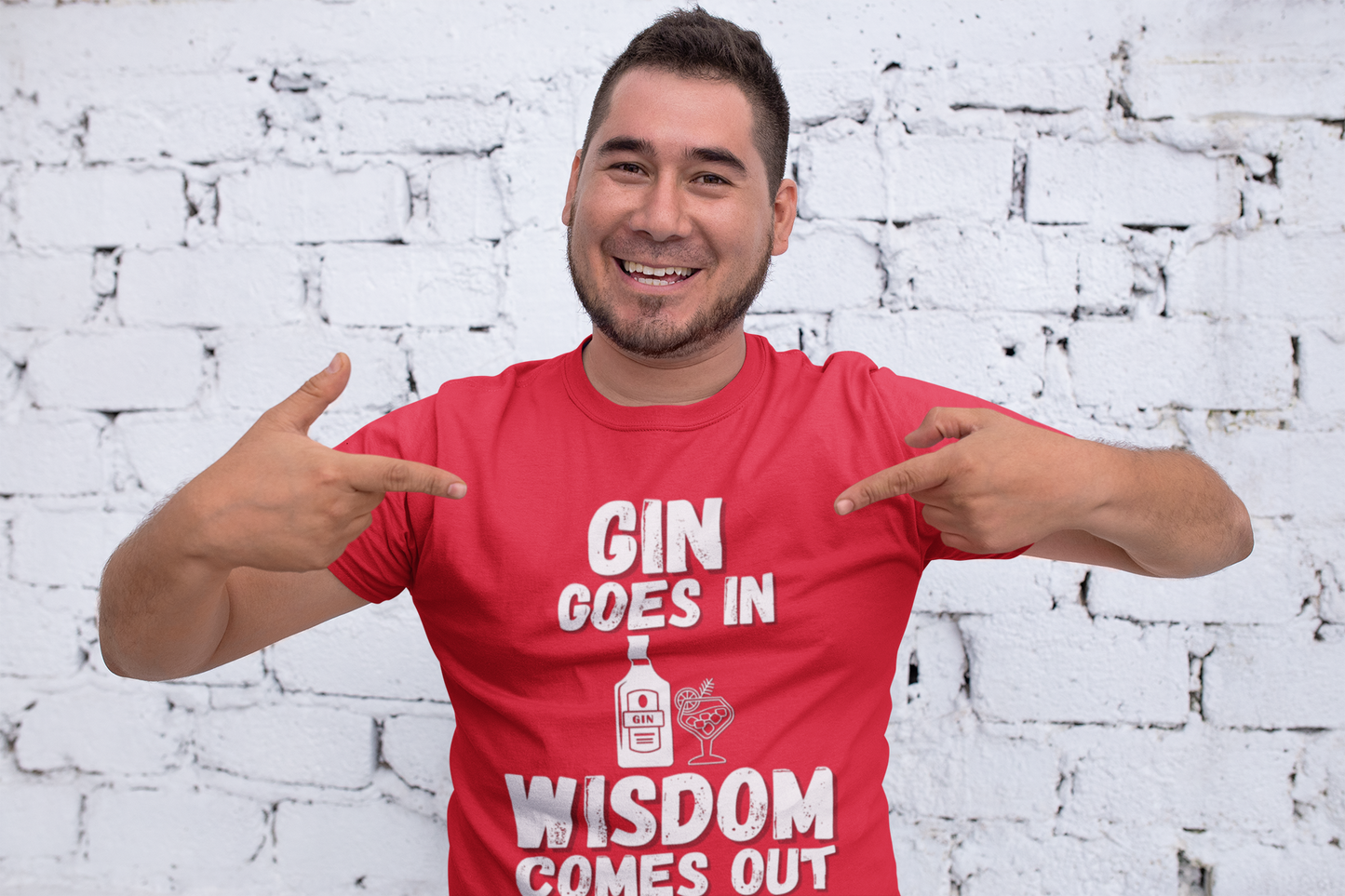 "Gin Goes In. Wisdom Comes Out" - T-Shirt (LT)