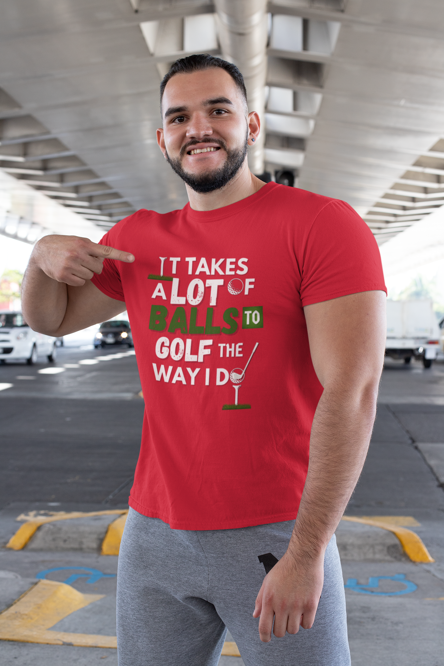 "It takes a lot of balls to golf the way I do" - T-Shirt (LT)