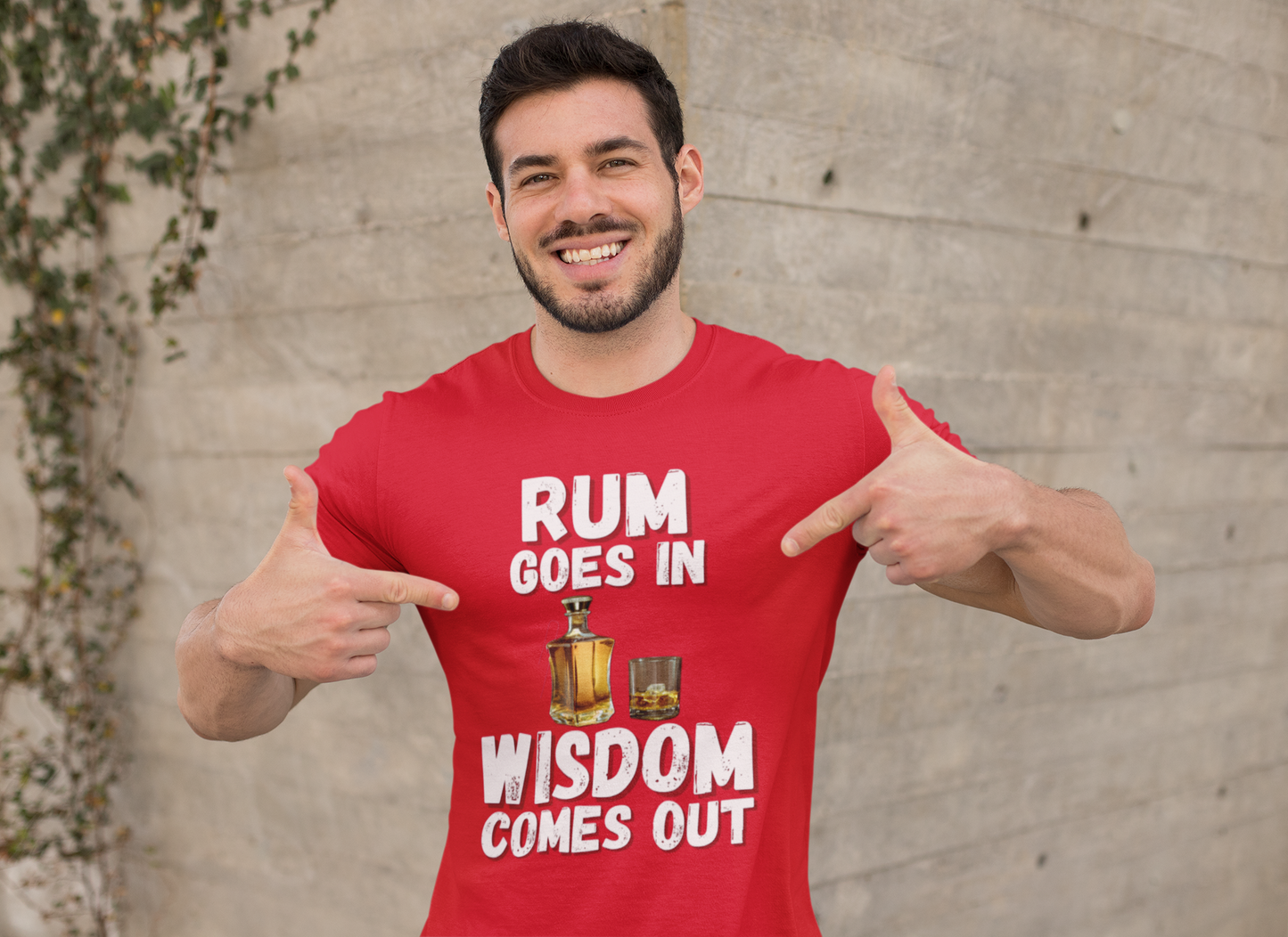 "Rum Goes In. Wisdom Comes Out" - T-Shirt (LT)