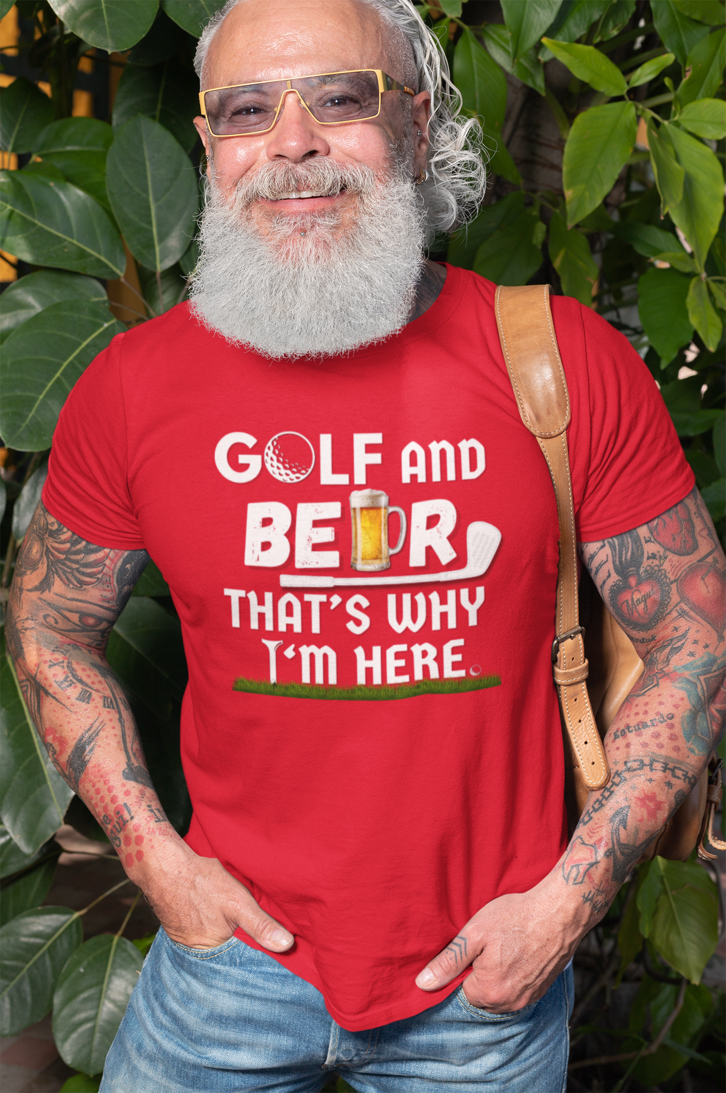 "Golf and Beer. That's Why I'm Here" - T-Shirt (LT)