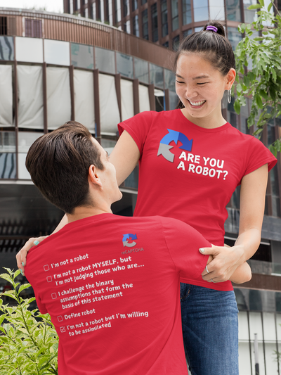 "Are you a Robot?" (Borg Version) T-Shirt (LT)(Print both sides)
