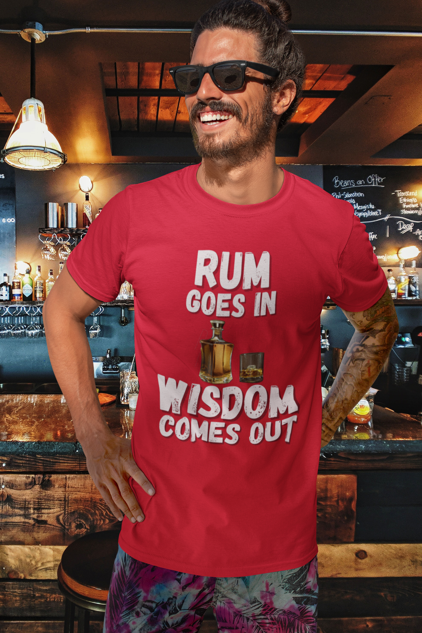 "Rum Goes In. Wisdom Comes Out" - T-Shirt (LT)