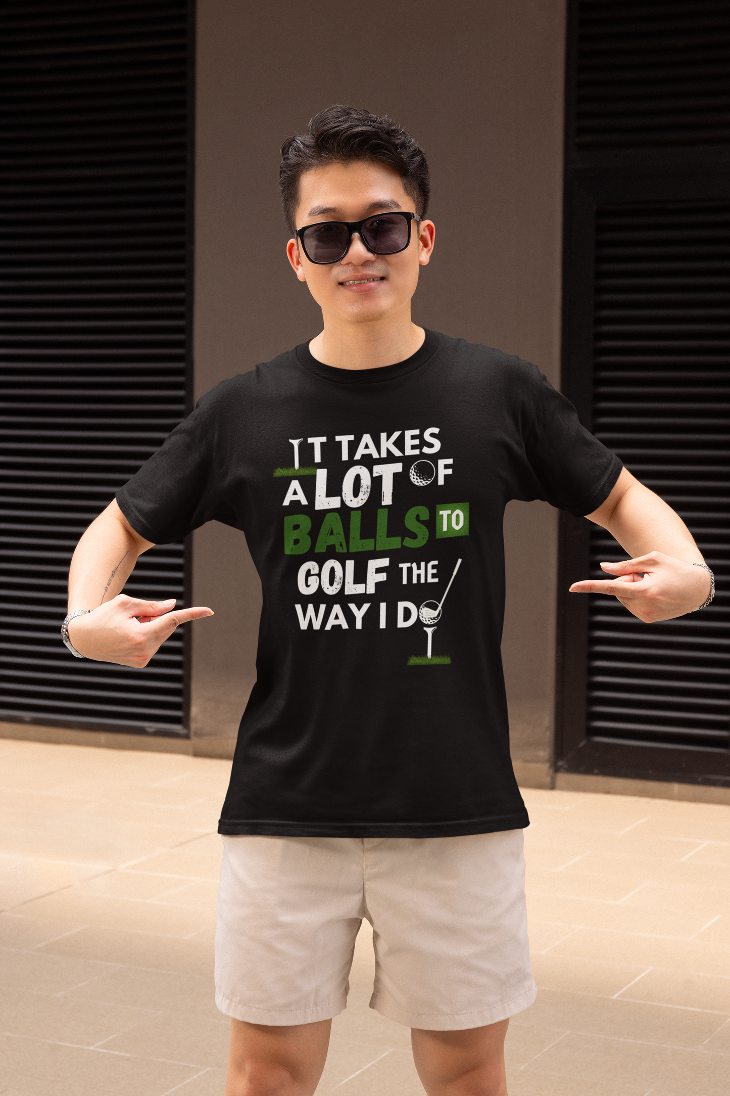 "It takes a lot of balls to golf the way I do" - T-Shirt (LT)