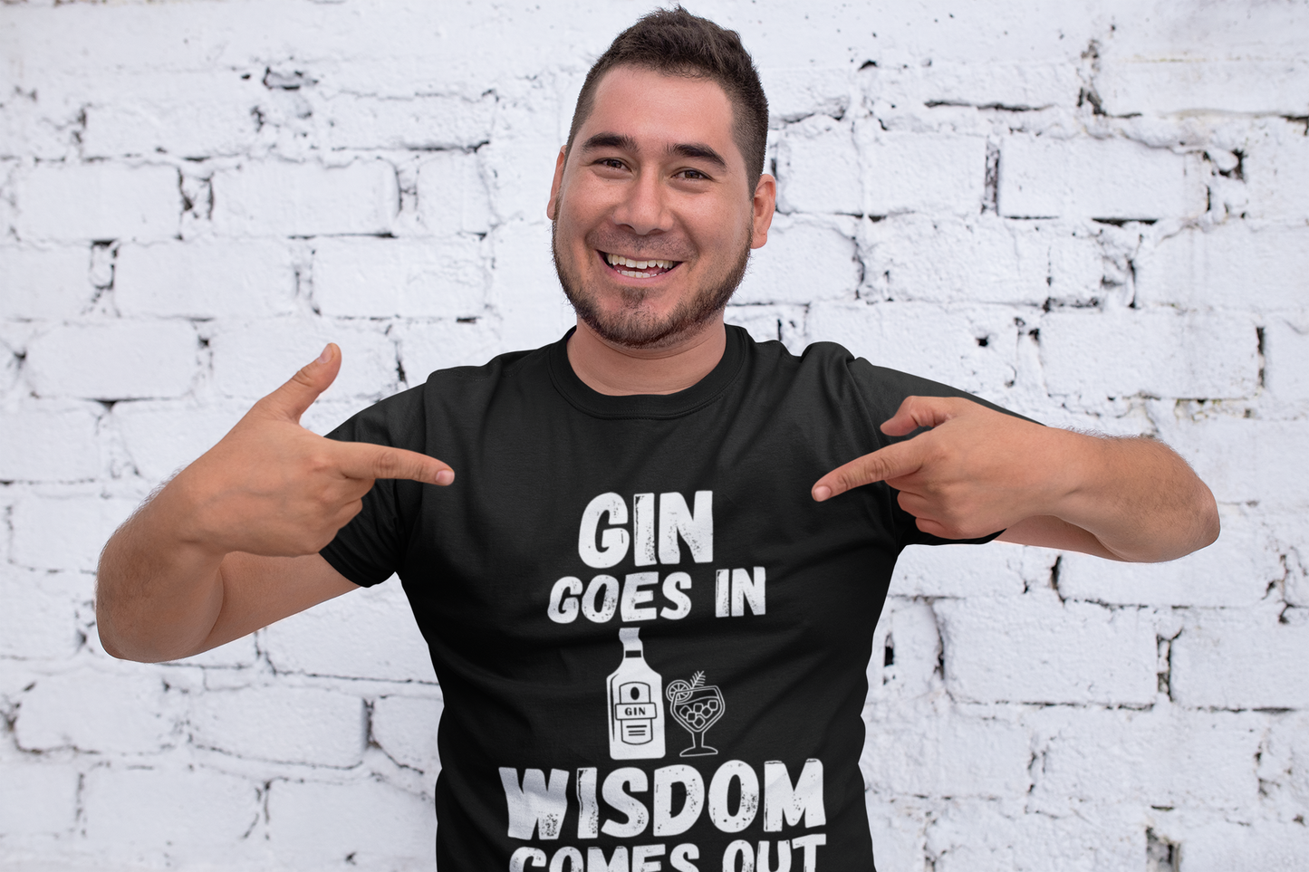 "Gin Goes In. Wisdom Comes Out" - T-Shirt (LT)
