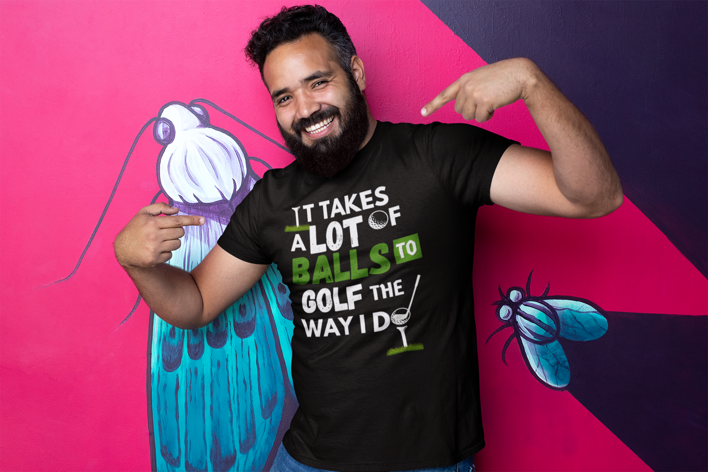 "It takes a lot of balls to golf the way I do" - T-Shirt (LT)