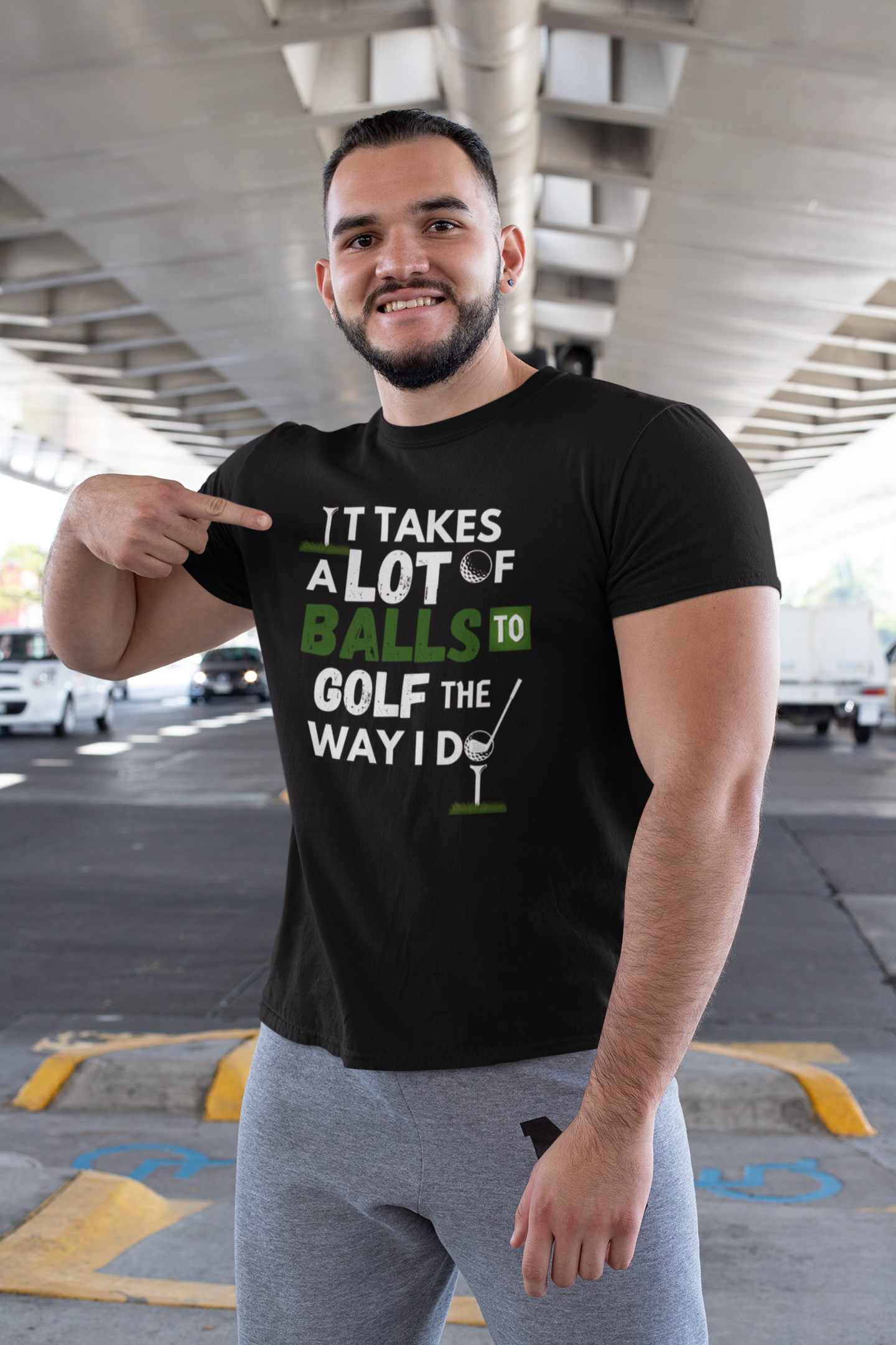 "It takes a lot of balls to golf the way I do" - T-Shirt (LT)