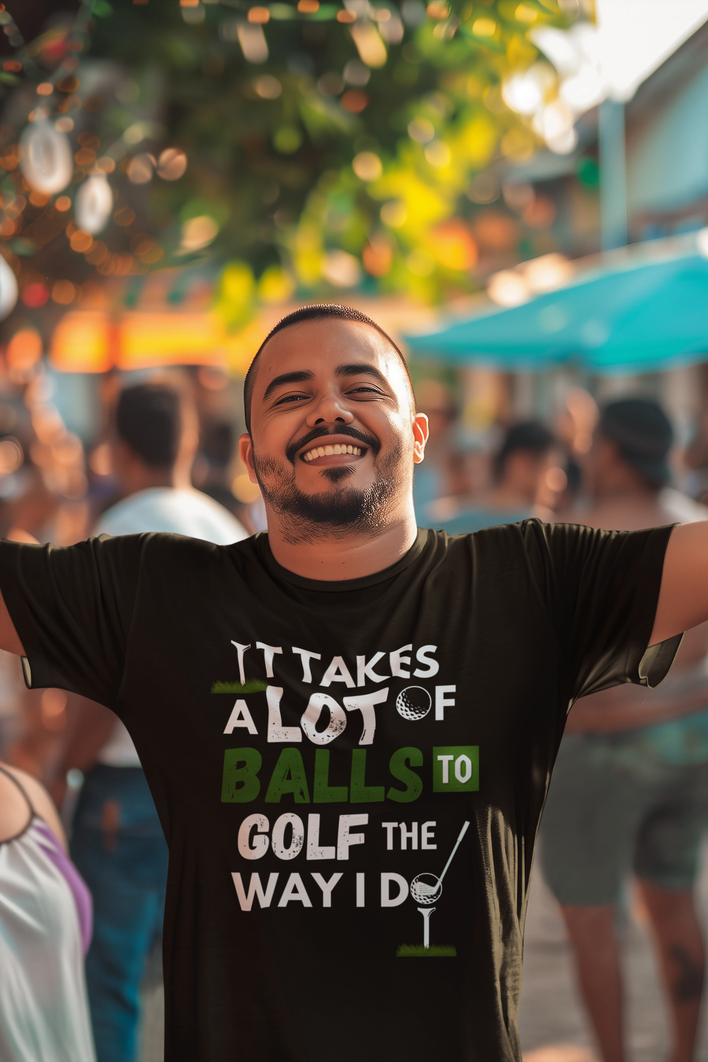 "It takes a lot of balls to golf the way I do" - T-Shirt (LT)