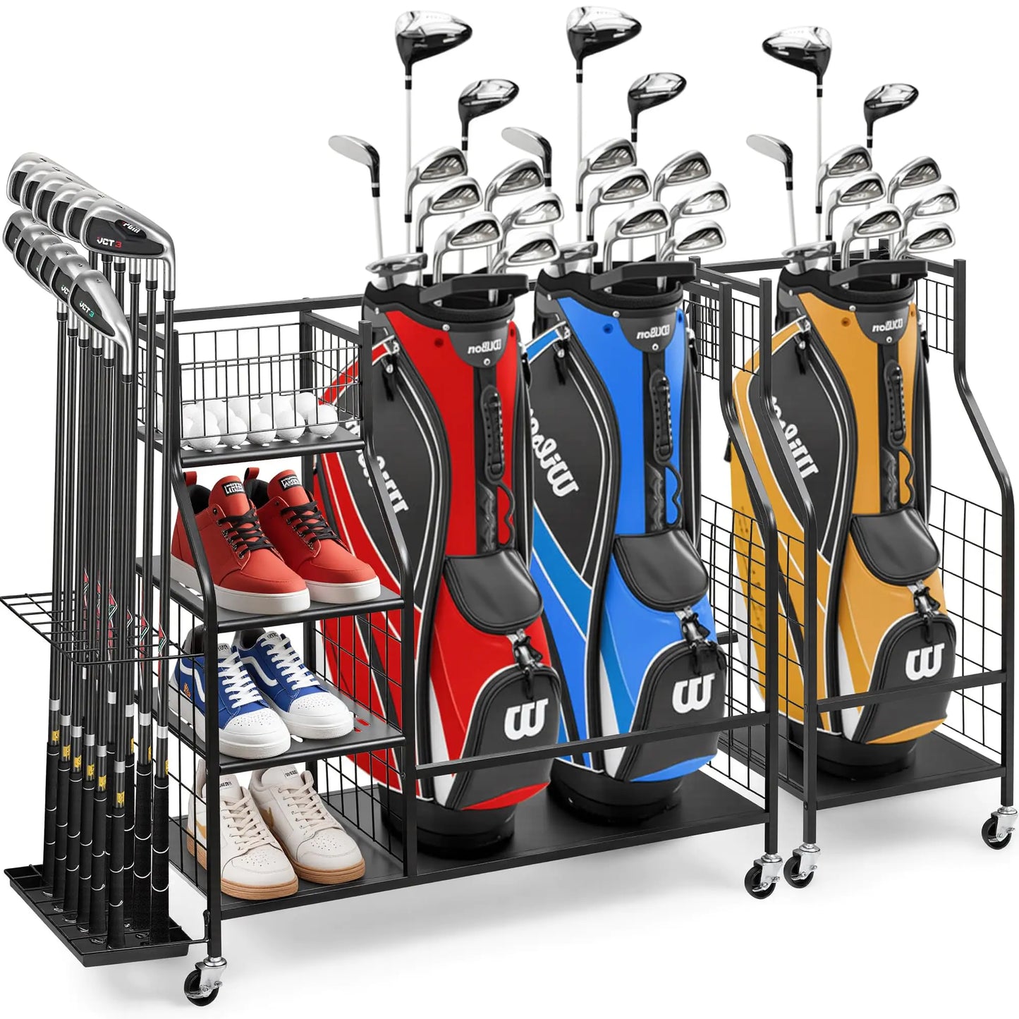 Violeza Golf Storage Garage Organizer Golf Bag Stand
