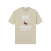"Wine Goes In. Wisdom Comes Out" - T-Shirt (LT)