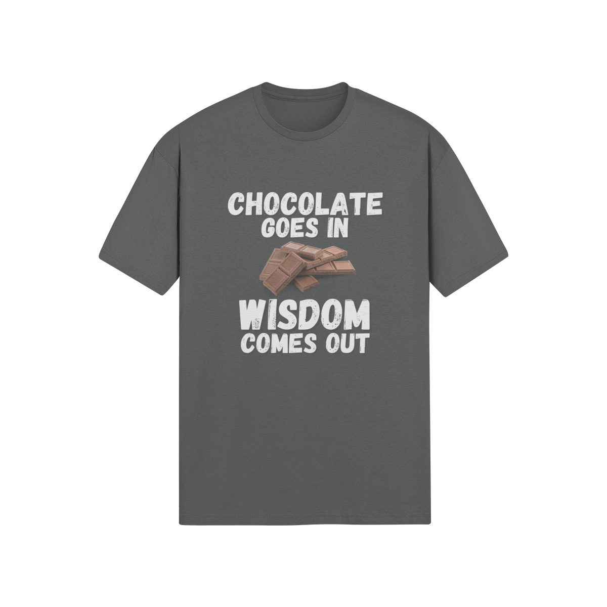 "Chocolate Goes In. Wisdom Comes Out" - T-Shirt (LT)