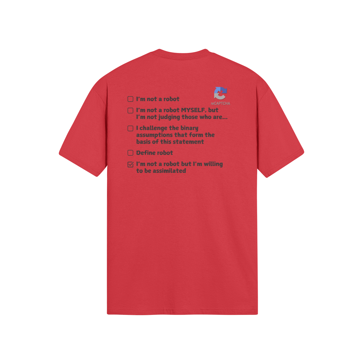 "Are you a Robot?" (Borg Version) T-Shirt (DT)(Print both sides)