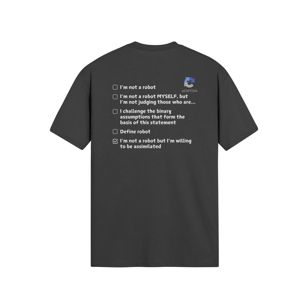 "Are you a Robot?" (Borg Version) T-Shirt (LT)(Print both sides)