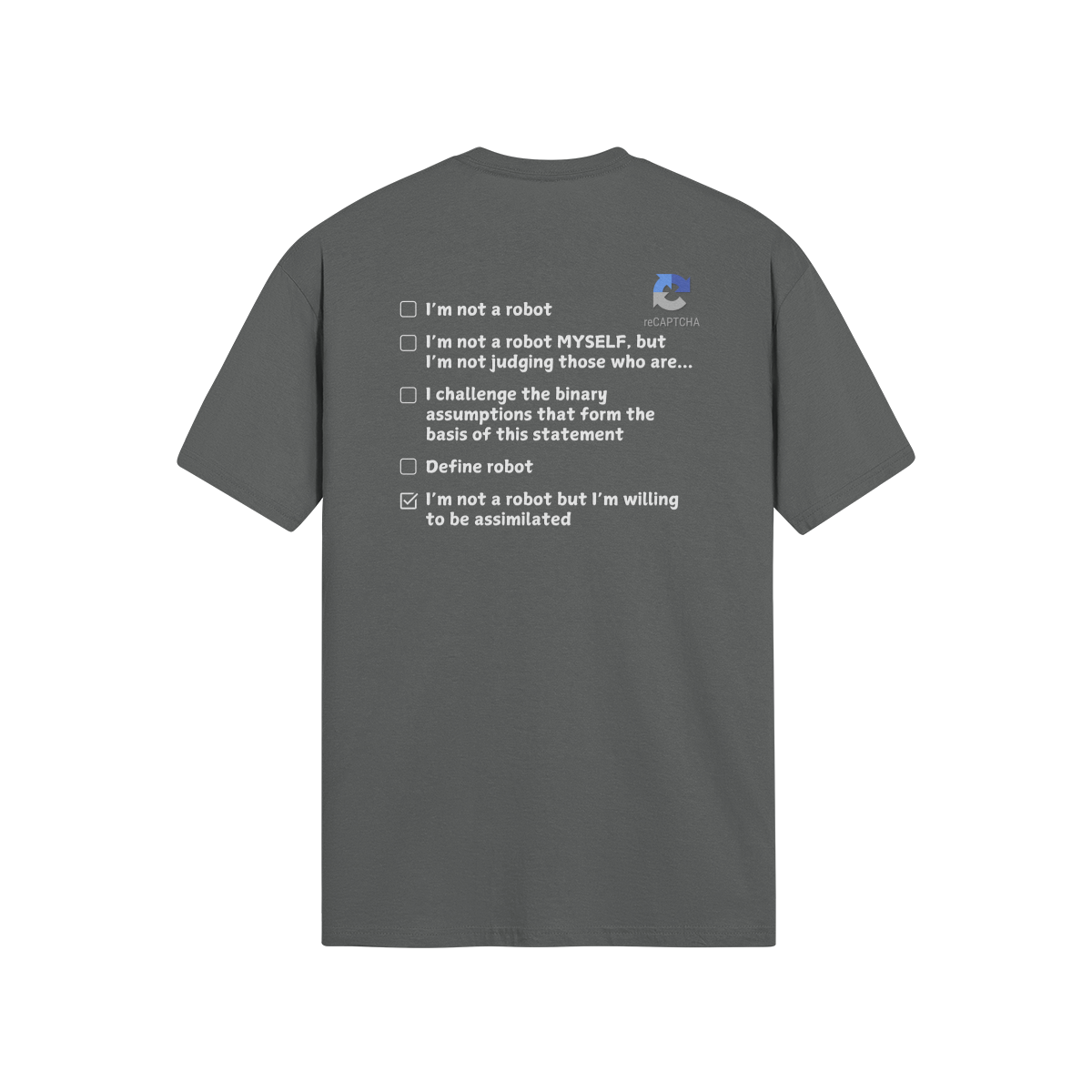 "Are you a Robot?" (Borg Version) T-Shirt (LT)(Print both sides)