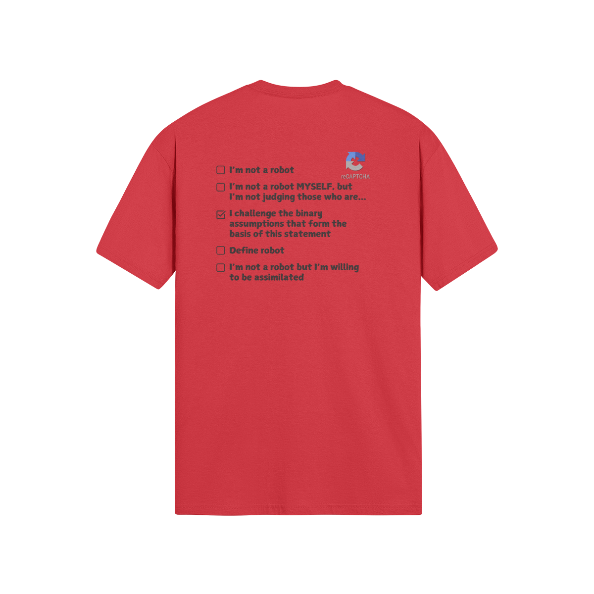"Are you a Robot?" (Challenge version) T-Shirt (DT)(Print both sides)