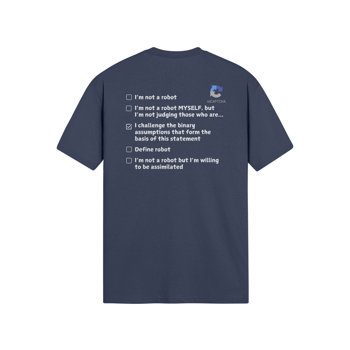 "Are you a Robot?" (Challenge version) T-Shirt (LT)(Print both sides)