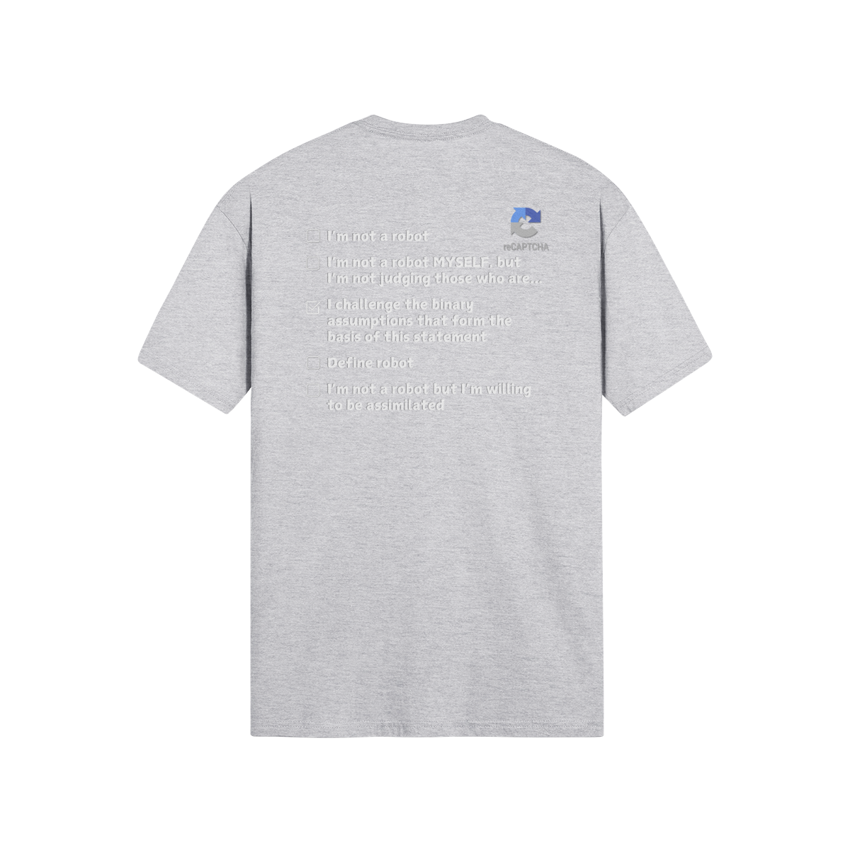 "Are you a Robot?" (Challenge version) T-Shirt (LT)(Print both sides)