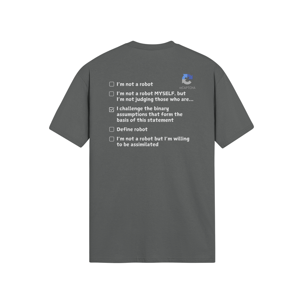 "Are you a Robot?" (Challenge version) T-Shirt (LT)(Print both sides)