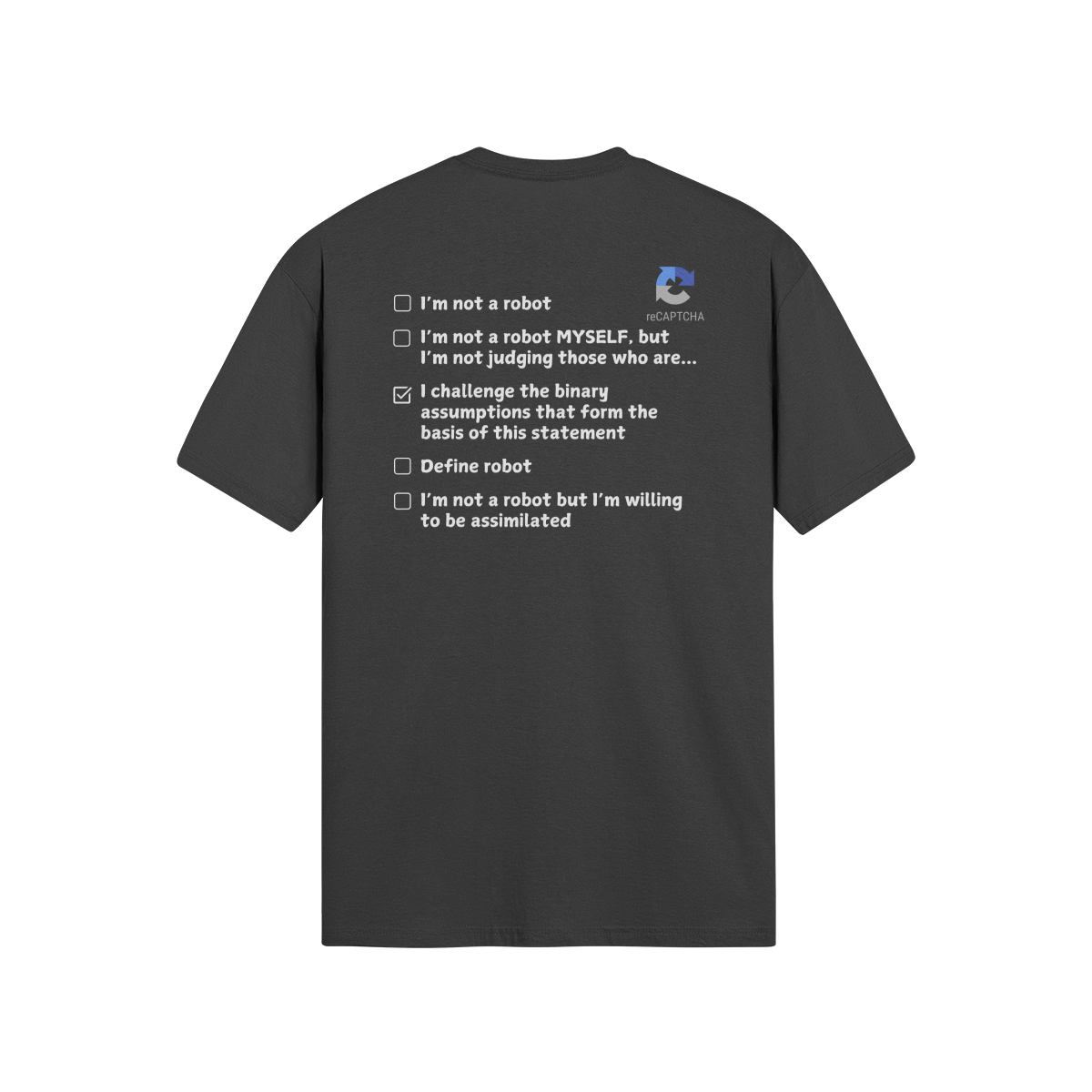"Are you a Robot?" (Challenge version) T-Shirt (LT)(Print both sides)