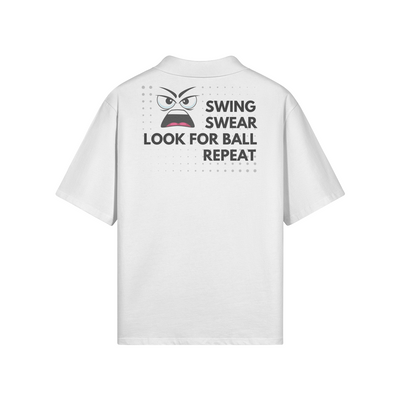 "Swing. Swear. Look for Ball. Repeat" - Polo Golf Shirt (DT)