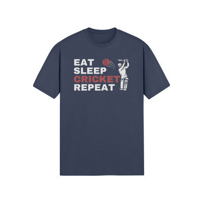 "Eat. Sleep. CRICKET. Repeat." - T-Shirt