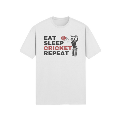 "Eat. Sleep. CRICKET. Repeat." - T-Shirt (DT)