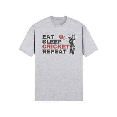 "Eat. Sleep. CRICKET. Repeat." - T-Shirt (DT)