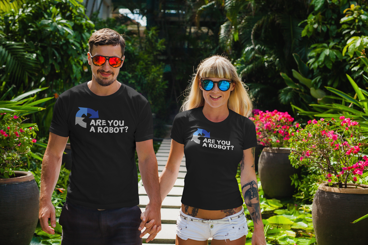 "Are you a Robot?" (Borg Version) T-Shirt (LT)(Print both sides)