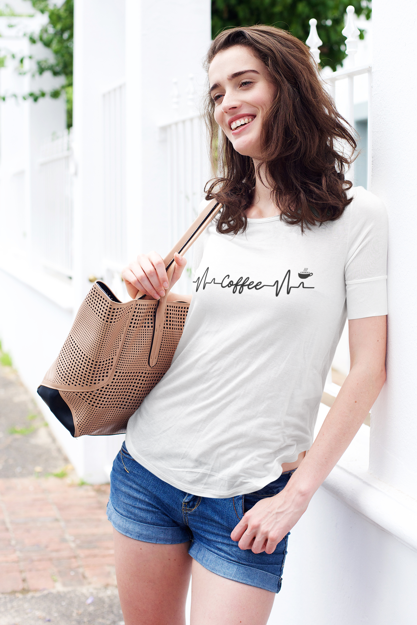 "Coffee Heartbeat" - T-shirt (DT)(Premium)